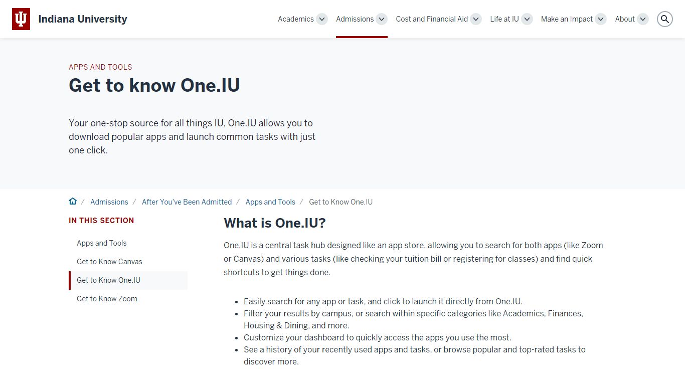 Get to know One.IU - Indiana University